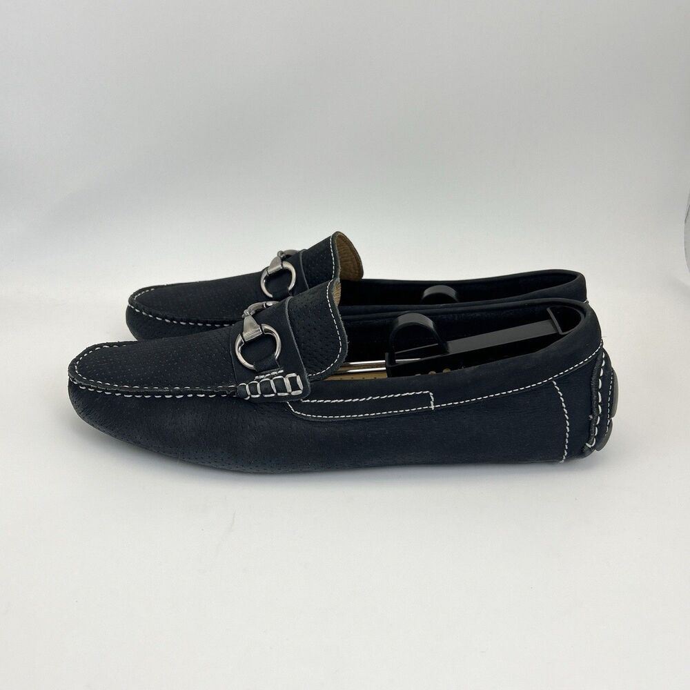 14th & Union Driving Moccasins Mens Sz 10 Navy Suede Leather Bit Loafers Casual